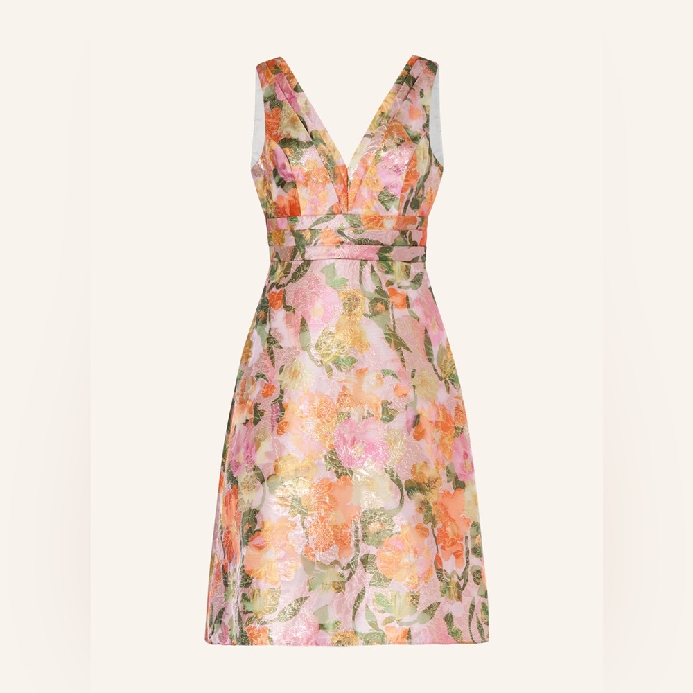 NWT Adrianna Papell Multi Floral Jacquard Midi Dress Sz 6 - Picture 4 of 16